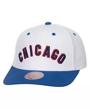 Мужская белая кепка Chicago Cubs Cooperstown Collection Pro Crown Snapback Mitchell & Ness