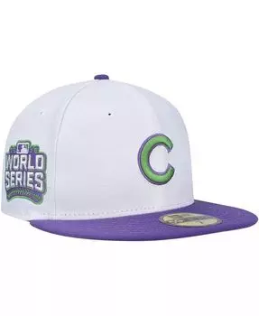 Мужская белая кепка Chicago Cubs с боковой нашивкой 59FIFTY New Era, белый