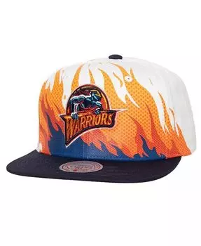 Мужская белая кепка Golden State Warriors Hot Fire Snapback Mitchell & Ness, белый