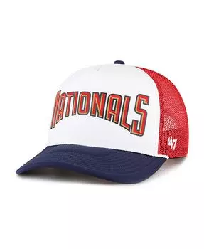 Мужская белая кепка из пеноматериала Washington Nationals с надписью Trucker Snapback '47 Brand