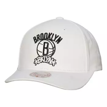 Мужская белая кепка Mitchell & Ness Brooklyn Nets Hardwood Classics All In Retro Snapback