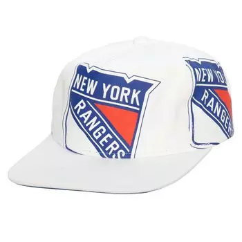 Мужская белая кепка Mitchell & Ness New York Rangers In Your Face Deadstock Snapback