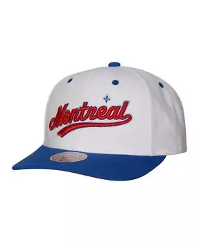 Мужская белая кепка Montreal Expos Cooperstown Collection Pro Crown Snapback Mitchell & Ness