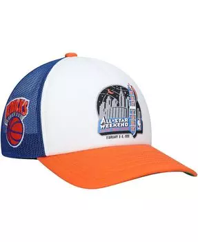 Мужская белая кепка New York Knicks Hardwood Classics Party Time Trucker Snapback Mitchell & Ness