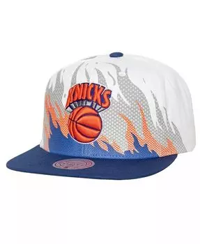 Мужская белая кепка New York Knicks Hot Fire Snapback Mitchell & Ness, белый