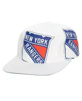 Мужская белая кепка New York Rangers In Your Face Deadstock Snapback Mitchell & Ness