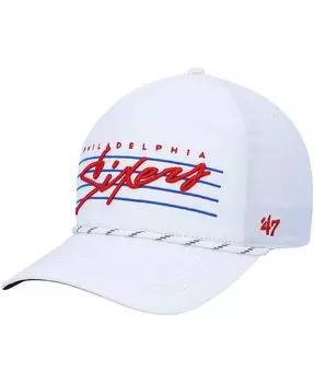 Мужская белая кепка Philadelphia 76ers Downburst Hitch Snapback '47 Brand