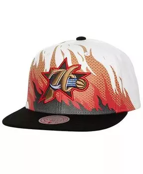 Мужская белая кепка Philadelphia 76ers Hot Fire Snapback Mitchell & Ness, белый