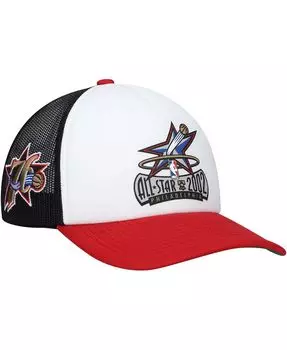 Мужская белая кепка Philadelphia 76ers из твердой древесины Classics Party Time Trucker Snapback Hat Mitchell & Ness