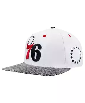 Мужская белая кепка Philadelphia 76ers с крючком Elephant Snapback Pro Standard