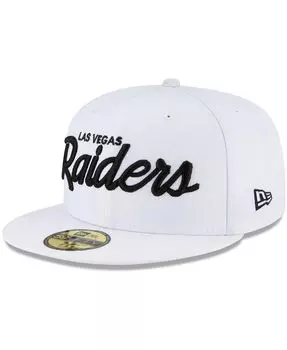 Мужская белая кепка с логотипом Las Vegas Raiders Omaha 59Fifty New Era