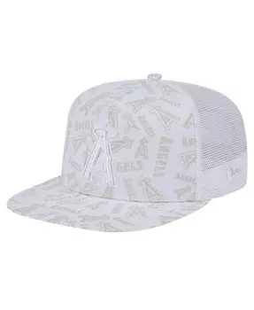 Мужская белая кепка с логотипом Los Angeles Angels Dunes A-Frame Trucker 9FIFTY Snapback New Era, белый