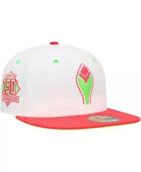 Мужская белая, коралловая приталенная шляпа Atlanta Braves 150th Anniversary Strawberry Lolli 59FIFTY New Era
