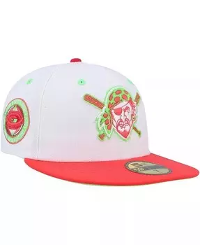 Мужская белая, коралловая шляпа приталенного цвета Pittsburgh Pirates Three Rivers Stadium 30th Anniversary Strawberry Lolli 59FIFTY New Era, белый
