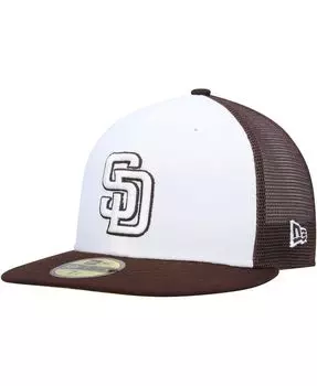 Мужская белая, коричневая кепка с капюшоном San Diego Padres 2023 для тренировок на поле 59FIFTY New Era