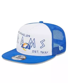 Мужская белая/королевская кепка Los Angeles Rams Banger 9FIFTY Trucker Snapback New Era, белый