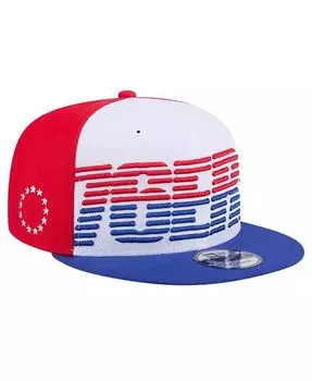 Мужская белая/королевская кепка Snapback 9fifty Philadelphia 76ers Throwback Gradient Tech Font 9fifty New Era, белый