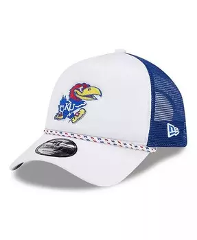 Мужская белая/королевская регулируемая кепка дальнобойщика Kansas Jayhawks Court Sport из пеноматериала с А-образной рамкой 9FORTY New Era, белый
