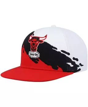 Мужская белая, красная кепка Chicago Bulls Hardwood Classics Paintbrush Snapback Mitchell & Ness