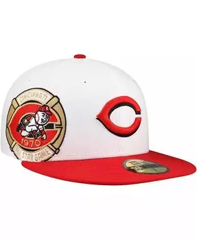 Мужская белая/красная приталенная шляпа Cincinnati Reds Major Sidepatch 59FIFTY New Era, белый