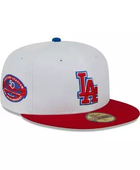 Мужская белая, красная приталенная шляпа Los Angeles Dodgers Undervisor 59FIFTY New Era