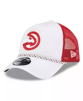 Мужская белая/красная регулируемая кепка дальнобойщика Atlanta Hawks Court Sport Foam с А-образной рамкой 9FORTY New Era, белый
