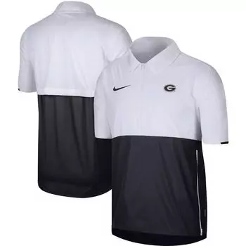 Мужская белая куртка-пуловер с молнией до половины Georgia Bulldogs Coaches Nike