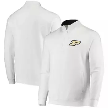 Мужская белая куртка Purdue Boilermakers Tortugas с молнией до четверти и логотипом Colosseum