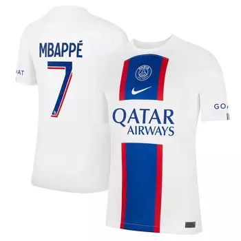 Мужская белая майка игрока «Пари Сен-Жермен» Кайлиана Мбаппе 2022/23 Third Breathe Stadium Nike