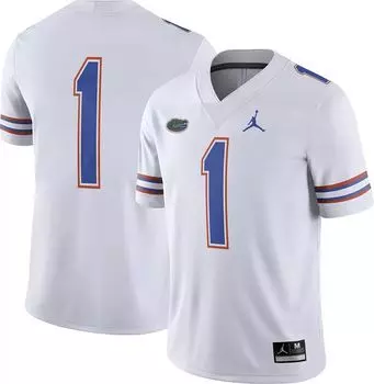 Мужская белая майка Jordan Florida Gators #1 Dri-FIT Game Football