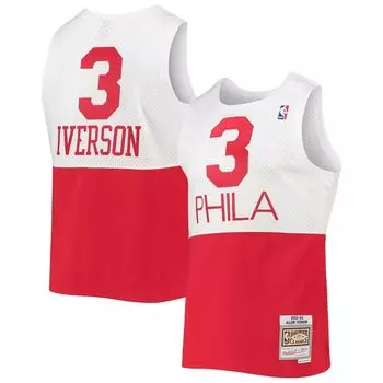 Мужская белая майка Mitchell & Ness Allen Iverson Philadelphia 76ers 2003-04 Hardwood Classics Swingman