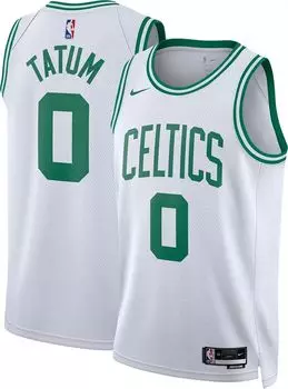 Мужская белая майка Nike Boston Celtics Jayson Tatum #0 Dri-FIT Swingman