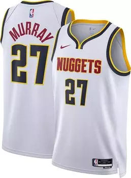Мужская белая майка Nike Denver Nuggets Jamal Murray #27 Swingman