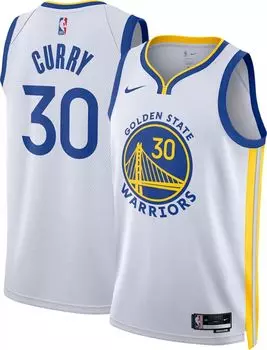 Мужская белая майка Nike Golden State Warriors Stephen Curry #30 Dri-FIT Swingman