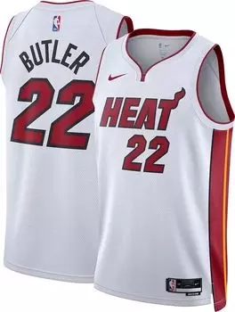 Мужская белая майка Nike Miami Heat Jimmy Butler #22 Dri-FIT Swingman, белый