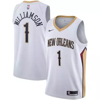 Мужская белая майка Nike Zion Williamson New Orleans Pelicans 2019/2020 Swingman — Association Edition
