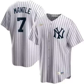 Мужская белая майка с Микки Мантлом New York Yankees Home Cooperstown Collection Player Nike