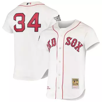 Мужская белая мужская футболка Mitchell & Ness David Ortiz Boston Red Sox 2004 Cooperstown Collection Home Authentic Jersey