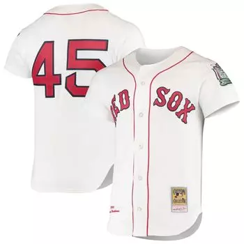 Мужская белая мужская футболка Mitchell & Ness Pedro Martinez Boston Red Sox 1999 Cooperstown Collection Home Authentic Jersey