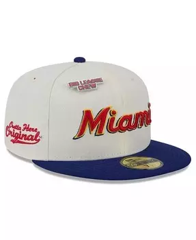 Мужская белая облегающая шляпа Miami Marlins Big League Chew Original 59FIFTY New Era, белый