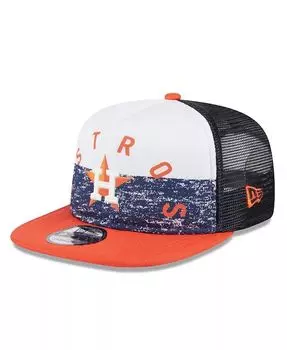 Мужская белая/оранжевая кепка Houston Astros Team из пеноматериала с А-образной рамкой Trucker 9FIFTY Snapback New Era, белый