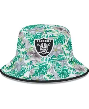 Мужская белая панама с ботаническим принтом Las Vegas Raiders New Era