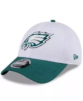 Мужская белая/полночно-зеленая регулируемая кепка Philadelphia Eagles 2024 NFL Training Camp 9FORTY New Era, белый