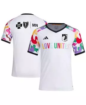 Мужская белая предматчевая футболка Minnesota United FC 2023 Pride adidas, белый