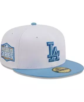 Мужская белая приталенная кепка Los Angeles Dodgers Sky 59FIFTY New Era