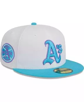Мужская белая приталенная кепка Oakland Athletics Vice 59FIFTY New Era, белый