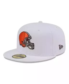 Мужская белая приталенная шляпа Cleveland Browns Omaha 59FIFTY New Era, белый