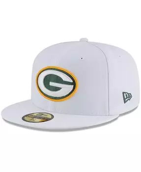 Мужская белая приталенная шляпа Green Bay Packers Omaha 59FIFTY New Era