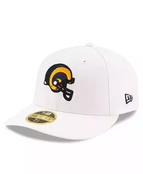 Мужская белая приталенная шляпа Los Angeles Rams Omaha Low Profile 59FIFTY New Era, белый