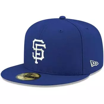 Мужская белая приталенная шляпа New Era Royal San Francisco Giants Logo 59FIFTY